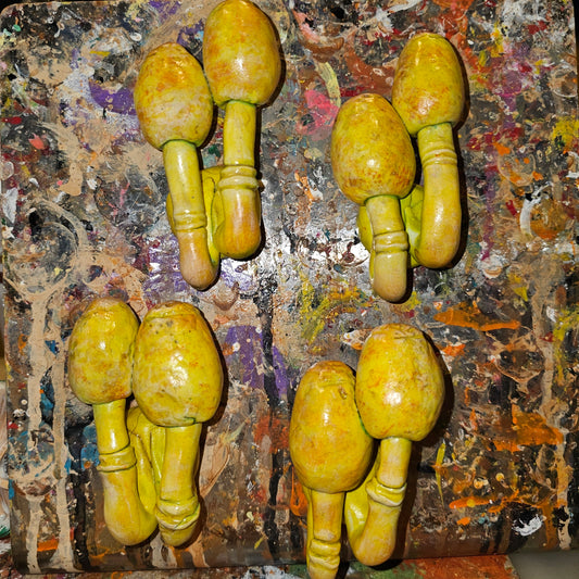 Yellow Houseplant Mushroom Magnet